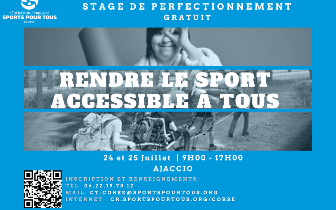 stage gratuit de perfectionnement sur « Pratiquer une activité physique avec un public en situation de handicap